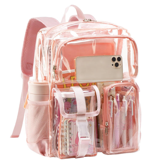KOITHOT Clear Backpack for School - Heavy Duty Transparent Bookbag