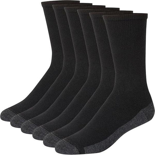 KOITHOT Men's Max Cushioned Crew Socks, Moisture-Wicking with Odor Control